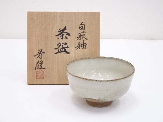JAPANESE TEA CEREMONY / TEA BOWL CHAWAN / WHITE HAGI GLAZE